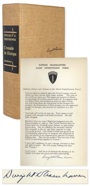 Dwight D. Eisenhower Signed D-Day Speech From the Limited Edition of ''Crusade in Europe''